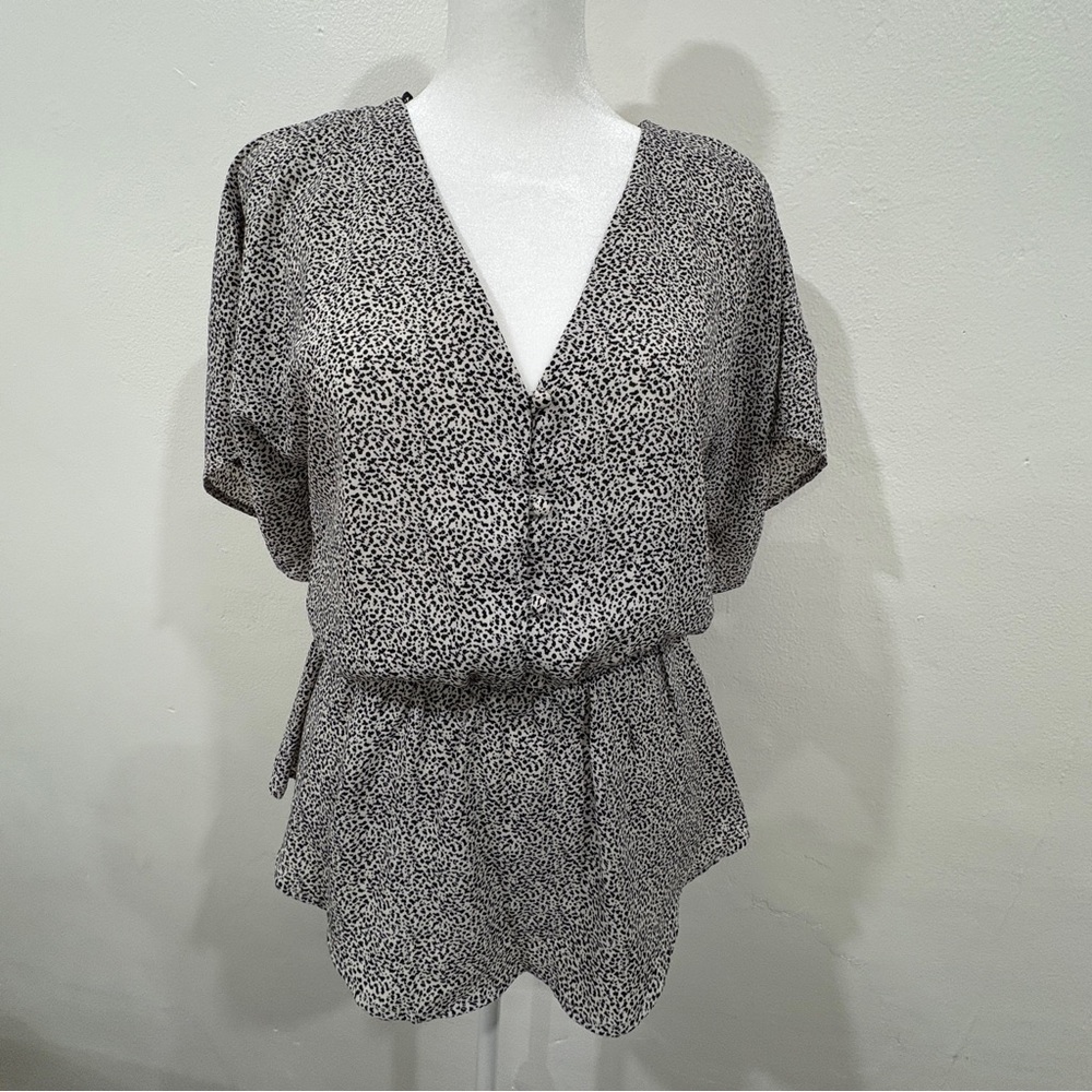 Leopard Print V-Neck Women's Top Modern Office Attire